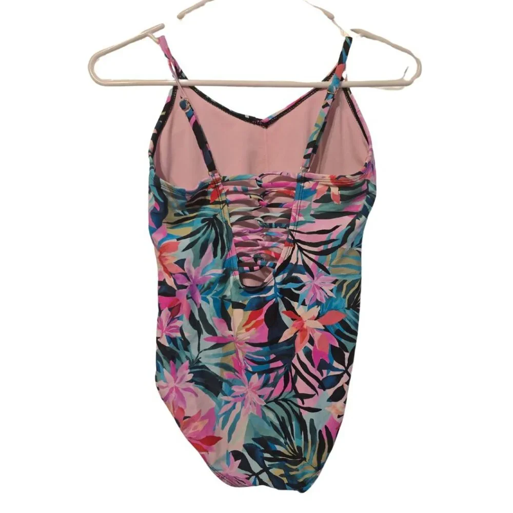 Raisins Raisins Big Girls Tropical Floral Printed One-Piece Swimsuit - Size 14